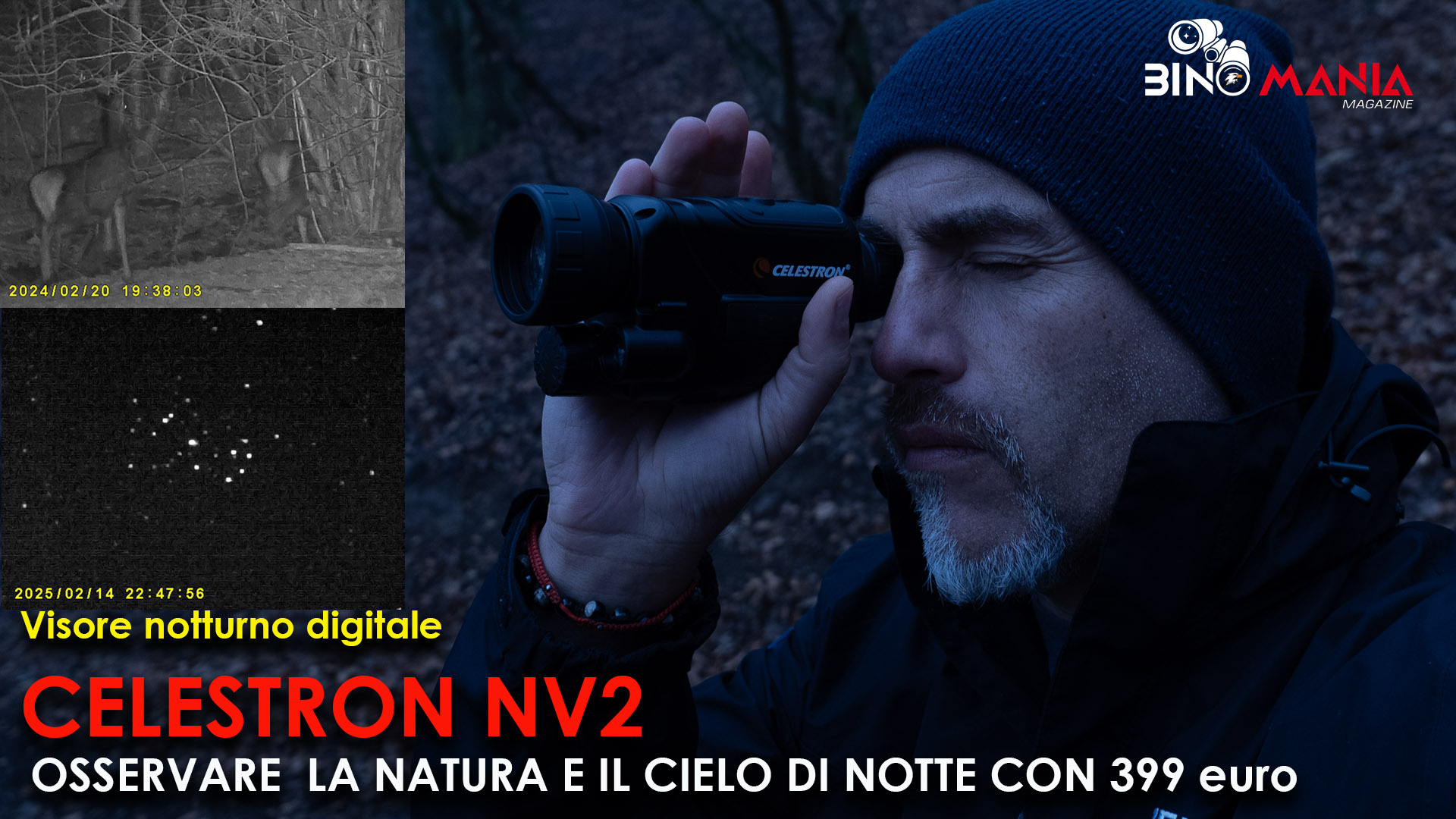 Binocolo Notturno Digitale GLFLOW Con Infrarossi Fino A 800m, Zoom 10x, Schermo IPS Da 3 Pollici E Batteria 5000mAh, Per Esterni E Osservazione Fauna